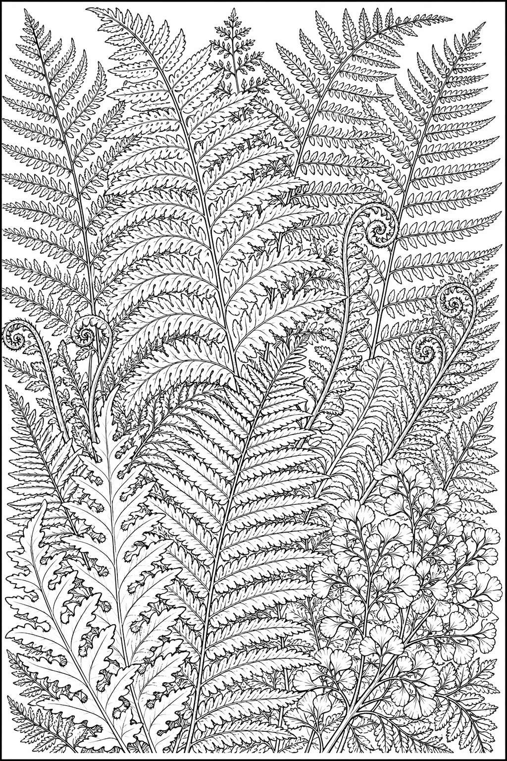 Saniaisherbaario – värityssivu aikuisille