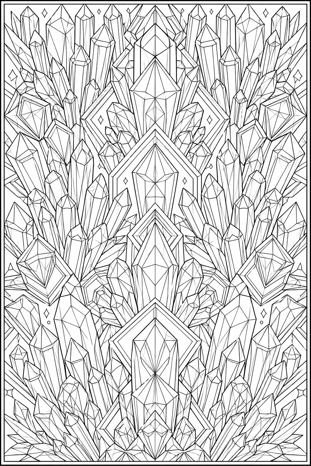 Kristalliristikon kaiku – värityssivu aikuisille