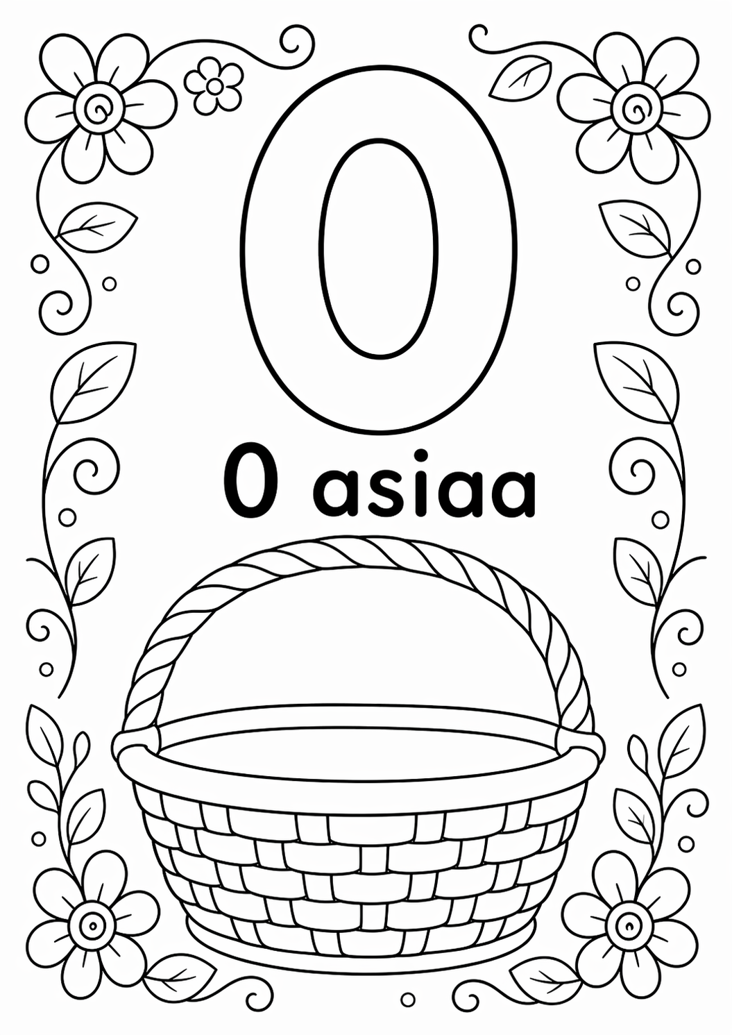 Numero 0: 0 asiaa värityssivu