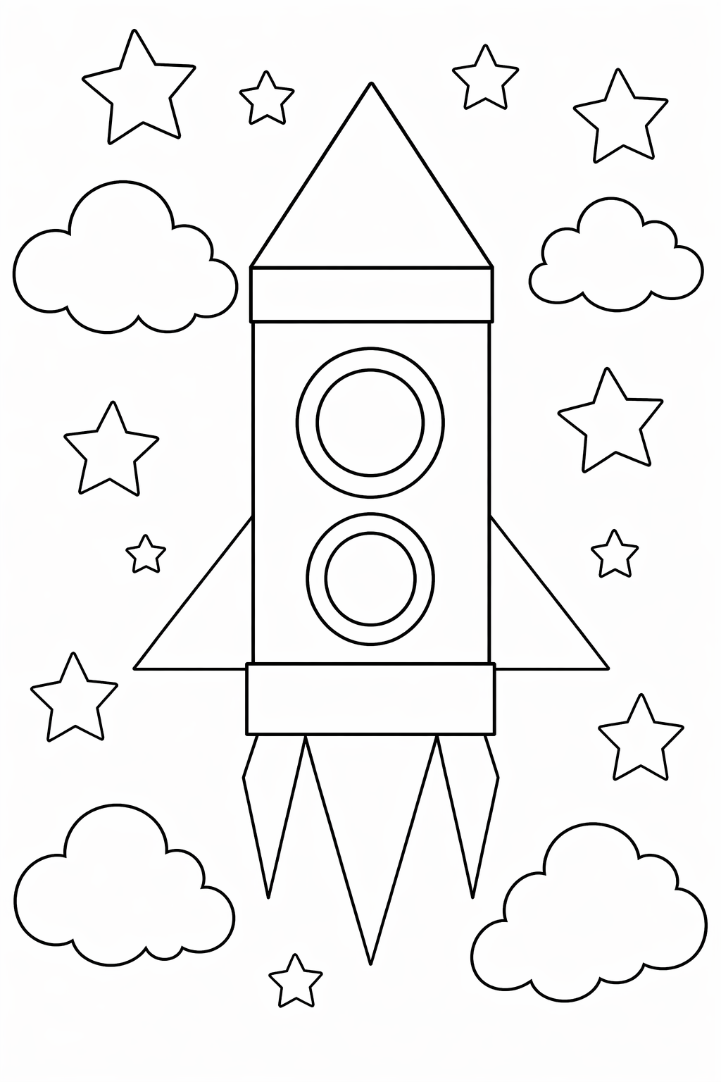 Muotoraketti – värityskuva
