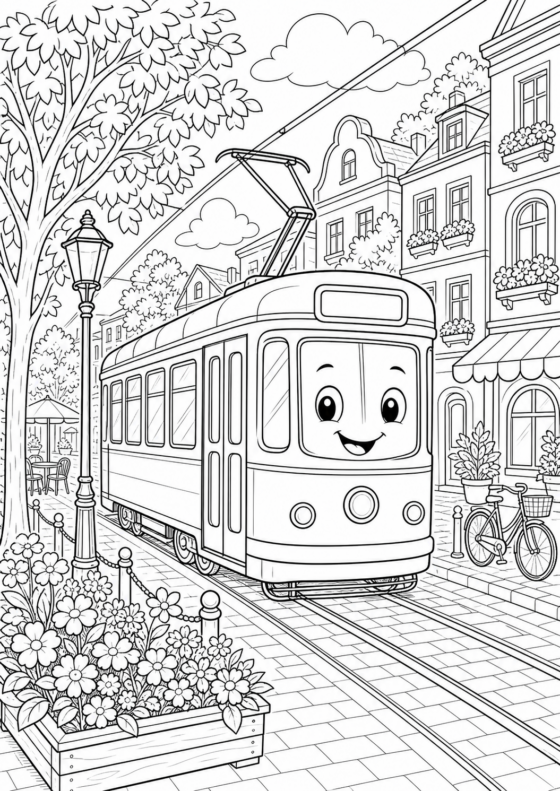 Kaupunkiratikka värityskuva