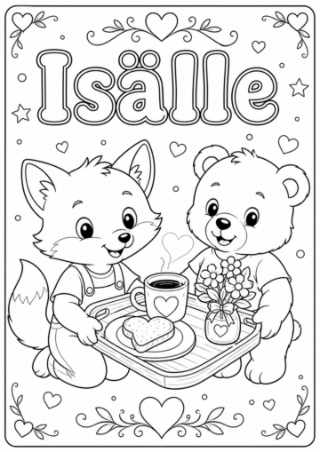 Isälle – isänpäiväkortti värityskuva