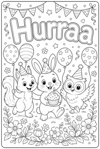Hurraa – metsäeläinten syntymäpäiväkortti