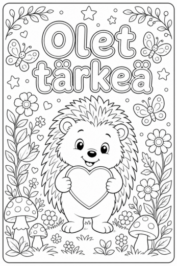 Olet tärkeä – kannustava värityskortti lapsille