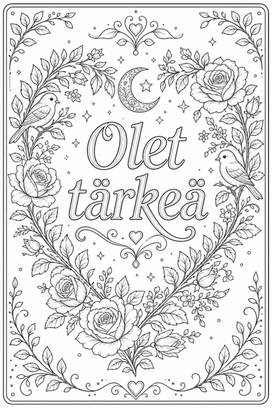 Olet tärkeä – värityskortti aikuisille